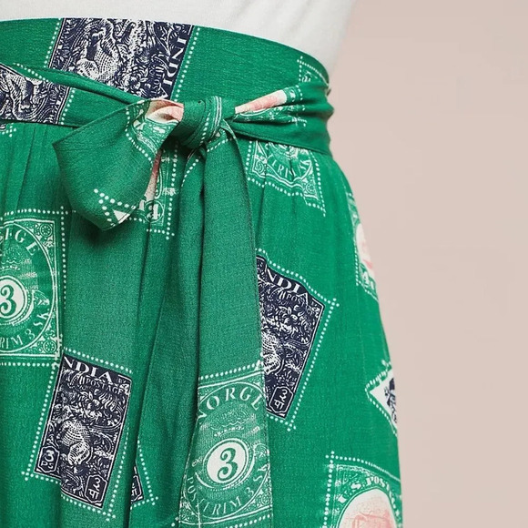 PORRIDGE by ANTHROPOLOGIE NWOT Getaway Printed Skirt in Green - Picture 5 of 11